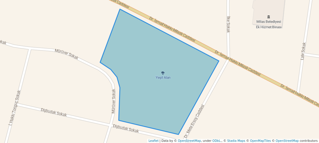 walking in Yeşil Alan map in Milas