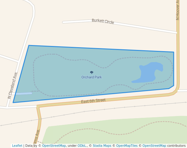 walking in Orchard Park map in Cameron