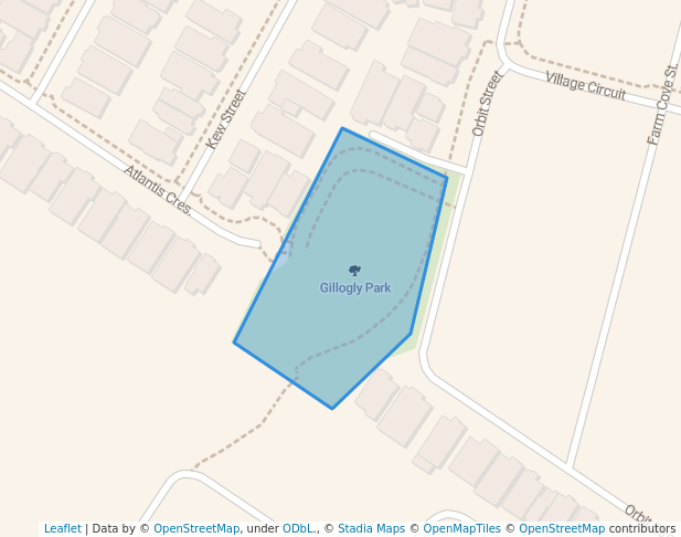 walking in Gillogly Park map in Gregory Hills