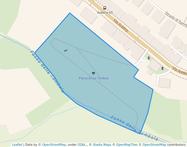 walking in Parco Via Aretina map in Siena