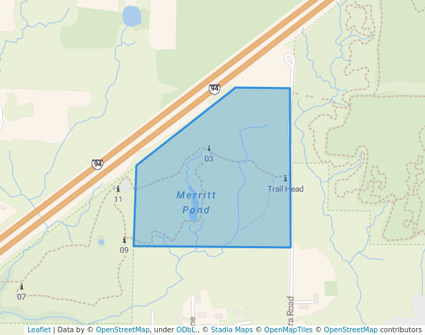 walking in The Merritt Family Preserve map in Lakeside