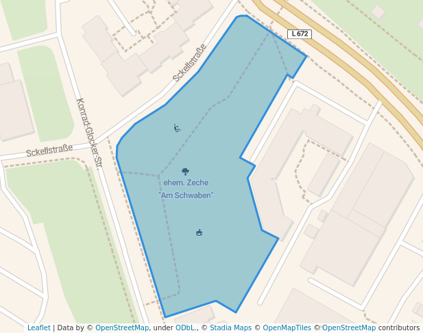 walking in ehem. Zeche "Am Schwaben" map in Dortmund