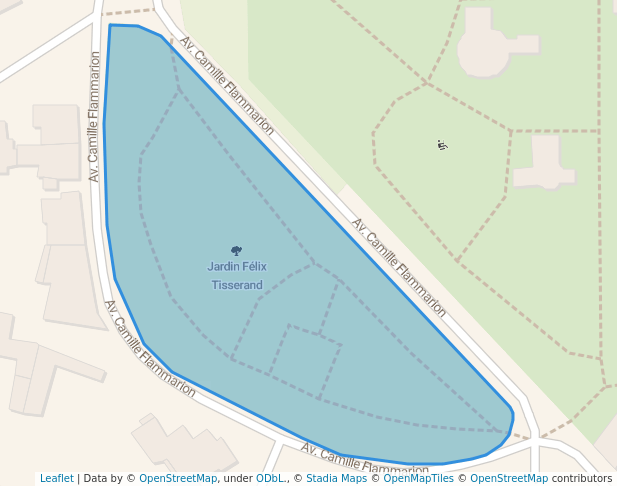 walking in Jardin Félix Tisserand map in Toulouse