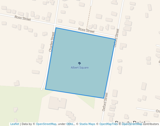 walking in Albert Square map in Beauty Point