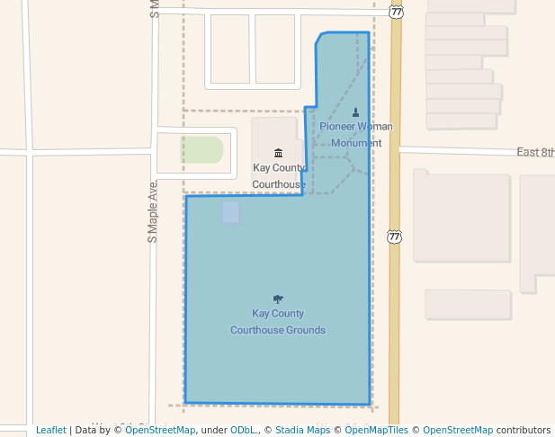 walking in Kay County Courthouse Grounds map in Newkirk