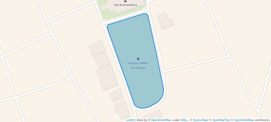 walking in Parque Central Las Palmas map in Las Palmas