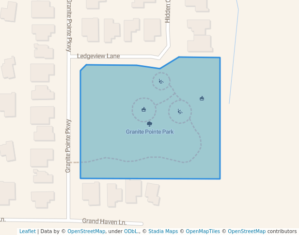 walking in Granite Pointe Park map in Bakersfield