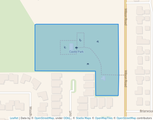 walking in Castle Park map in Bakersfield