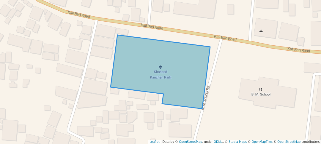 walking in Shaheed Kanchan Park map in Barisal