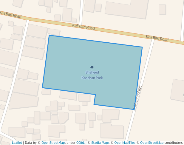 walking in Shaheed Kanchan Park map in Barisal