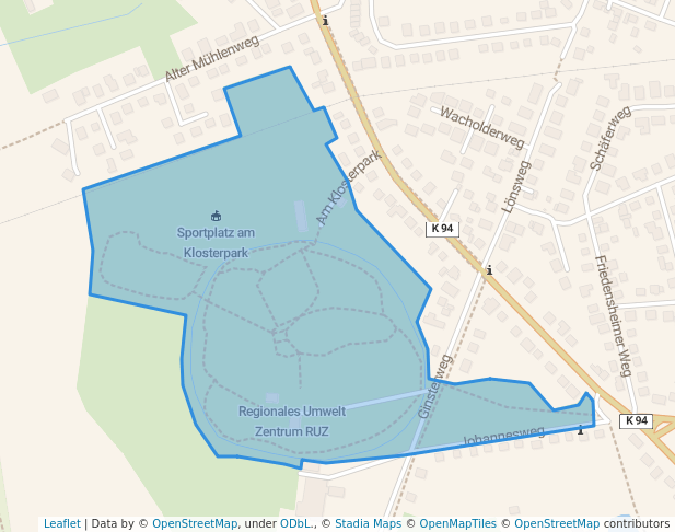 walking in Klosterpark map in Schortens