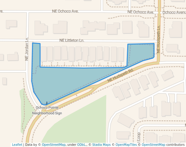 walking in Ochoco Pointe Neighborhood Park map in Prineville