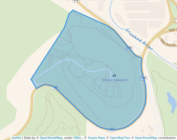 walking in Ochoco State Scenic Viewpoint map in Prineville