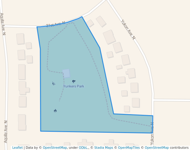 walking in Yunkers Park map in Crystal