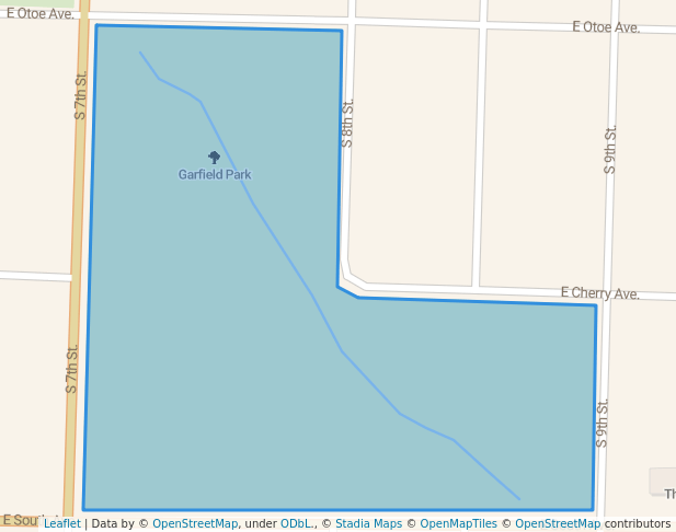 walking in Garfield Park map in Ponca City