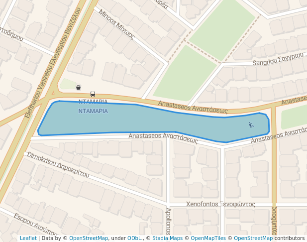 walking in Πάρκο Αναστάσεως map in Ilioupoli