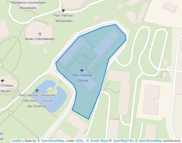 walking in Parc Valrose - Chimie map in Nice