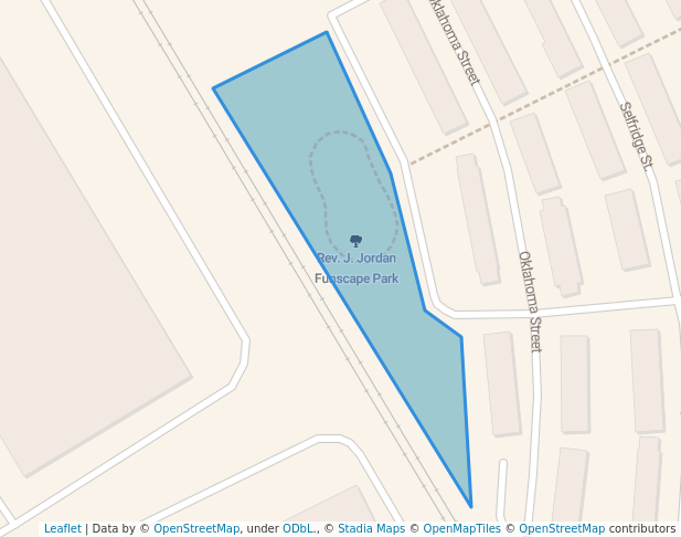 walking in Rev. J. Jordan Funscape Park map in Hamtramck