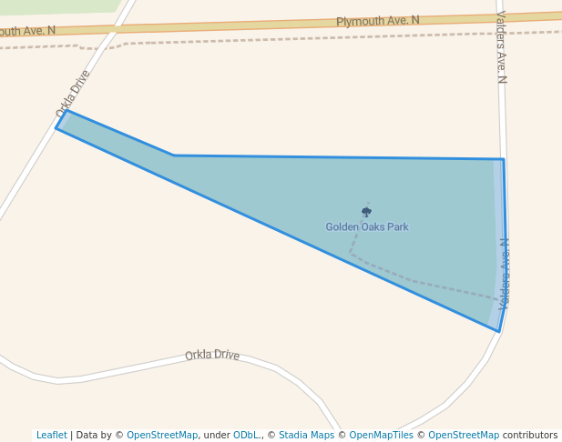 walking in Golden Oaks Park map in Golden Valley