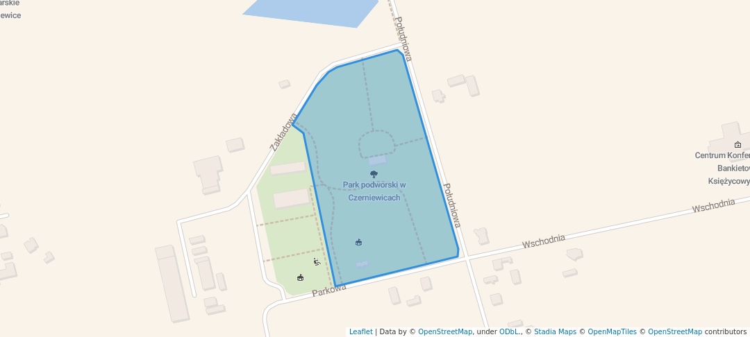 walking in Park podworski w Czerniewicach map in Czerniewice