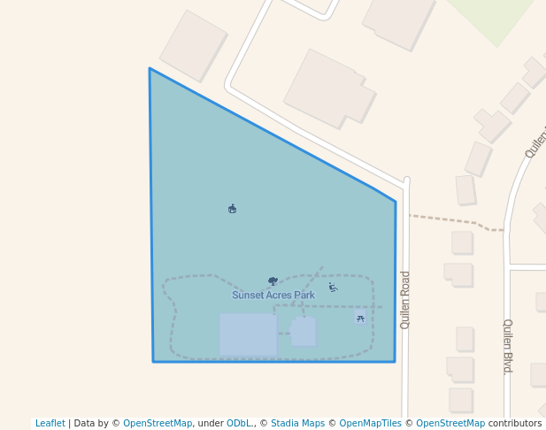 walking in Sunset Acres Park map in Shreveport