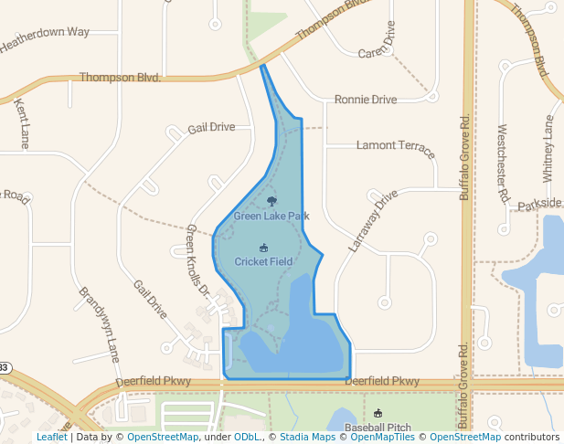 walking in Green Lake Park map in Buffalo Grove