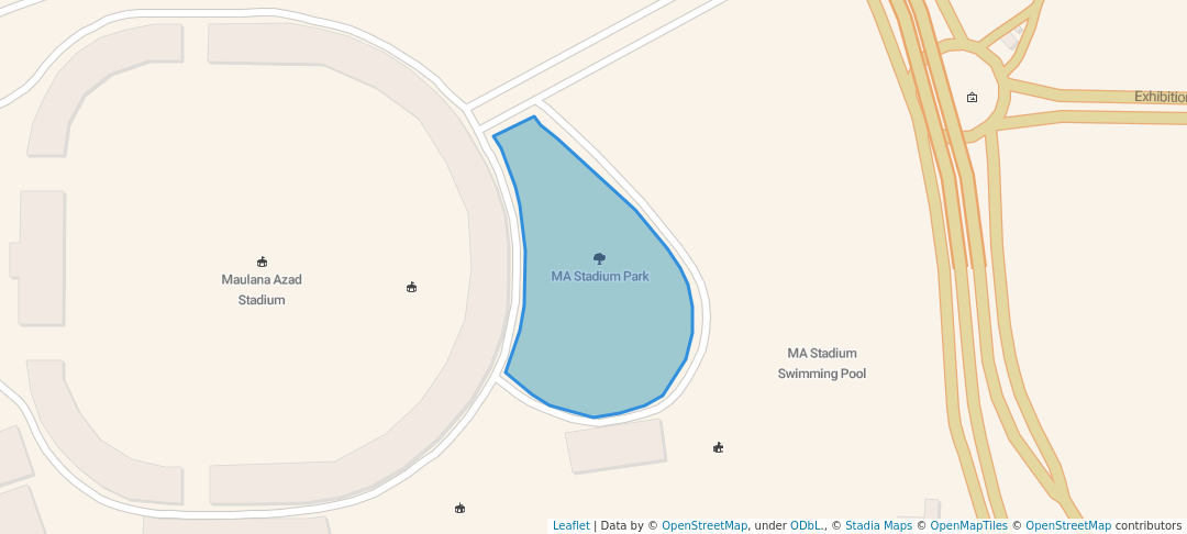 walking in MA Stadium Park map in Jammu