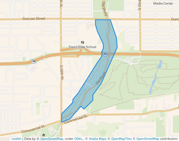walking in Southwest Parkway map in Saint Joseph