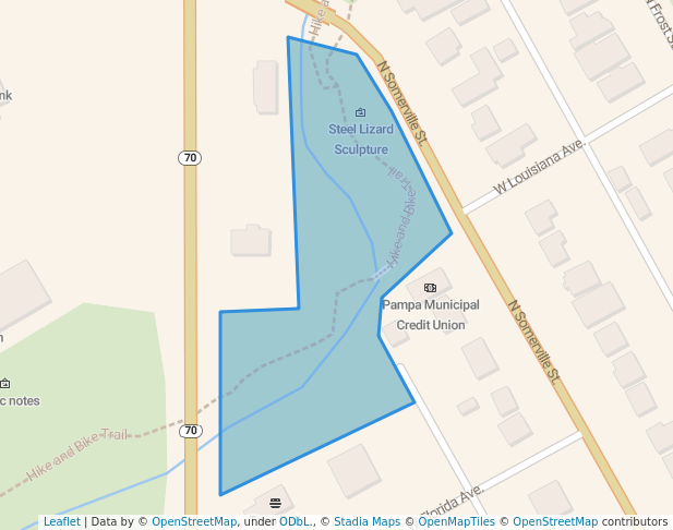 walking in Buckler Park map in Pampa