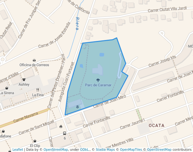 walking in Parc de Caramar map in El Masnou