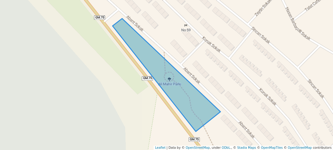 walking in Ali Mahir Parkı map in Gazimağusa