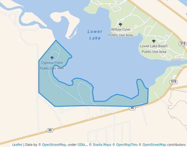 walking in Cypress Point Public Use Area map in Sardis