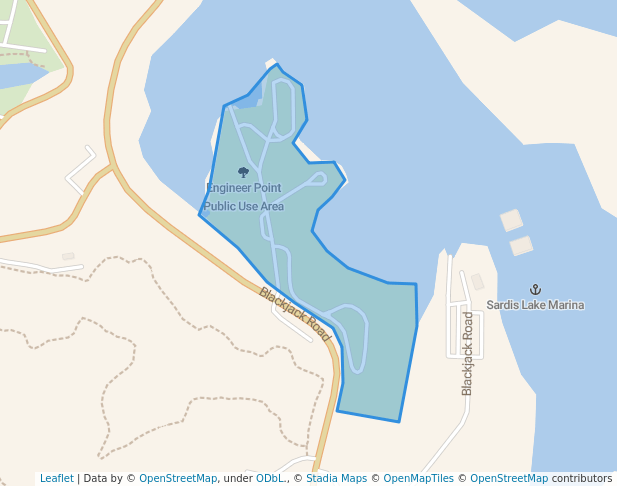 walking in Engineer Point Public Use Area map in Sardis