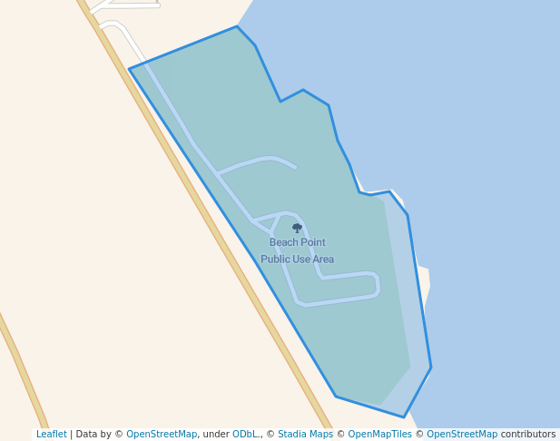 walking in Beach Point Public Use Area map in Sardis