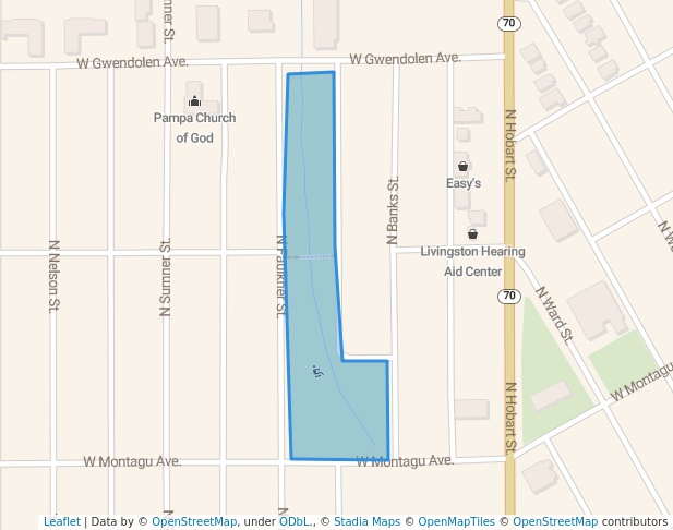 walking in Priest park map in Pampa