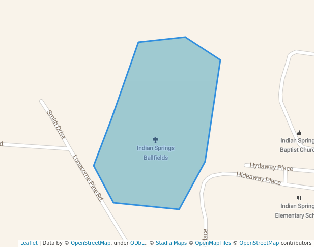 walking in Indian Springs Ballfields map in Kingsport