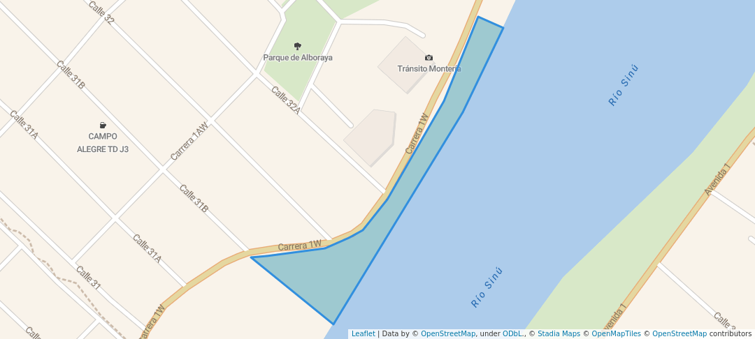 walking in Parque ronda del sinú occidente map in Montería