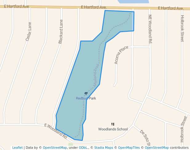 walking in Redbud Park map in Ponca City