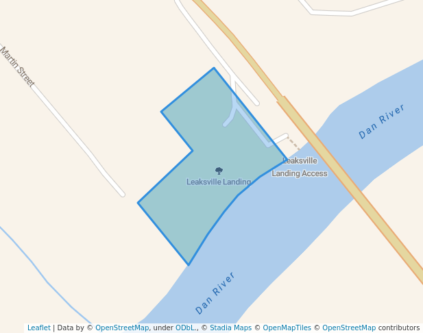 walking in Leaksville Landing map in Eden