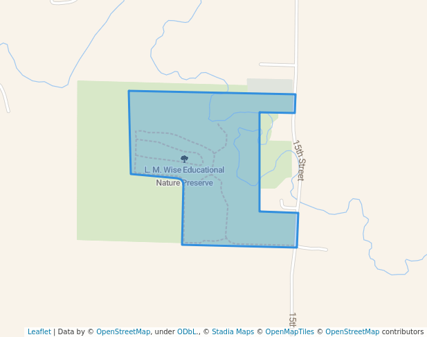 walking in L. M. Wise Educational Nature Preserve map in Hopkins