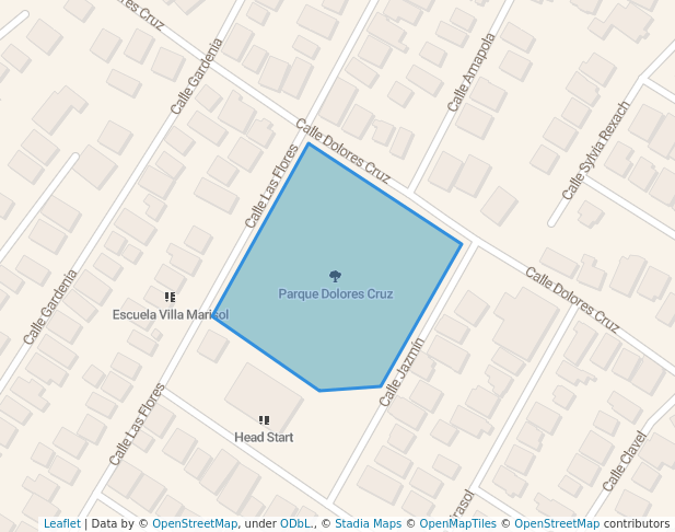 walking in Parque Dolores Cruz map in Bayamón