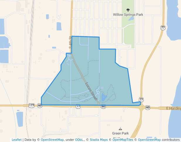 walking in Standing Bear Park and Trails map in Ponca City