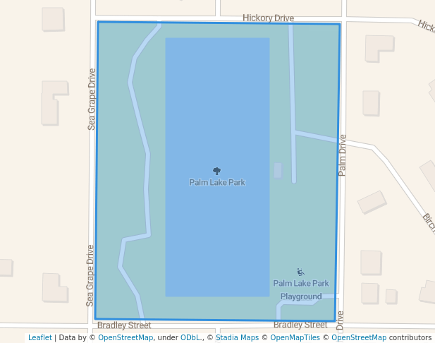 walking in Palm Lake Park map in Fort Pierce