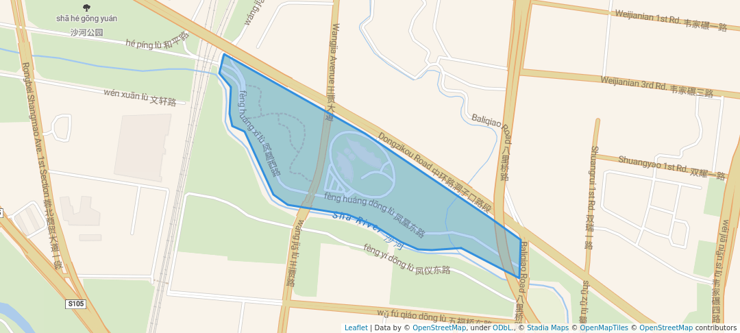 walking in 沙河公园 map in Cheng Du Shi