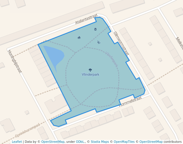 walking in Vlinderpark map in Leuven