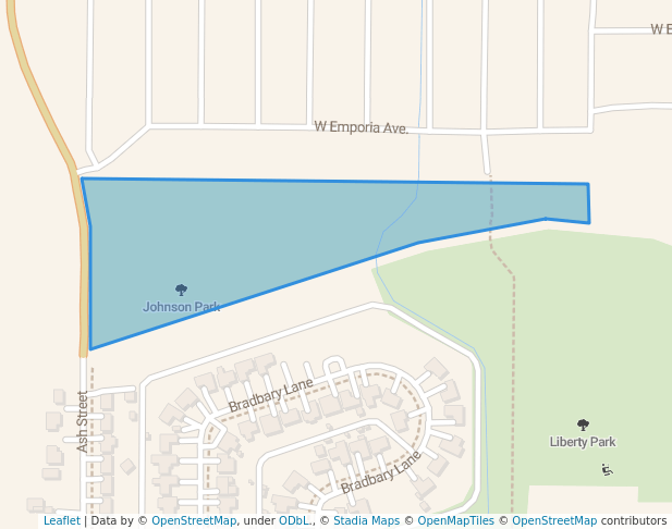 walking in Johnson Park map in Ponca City
