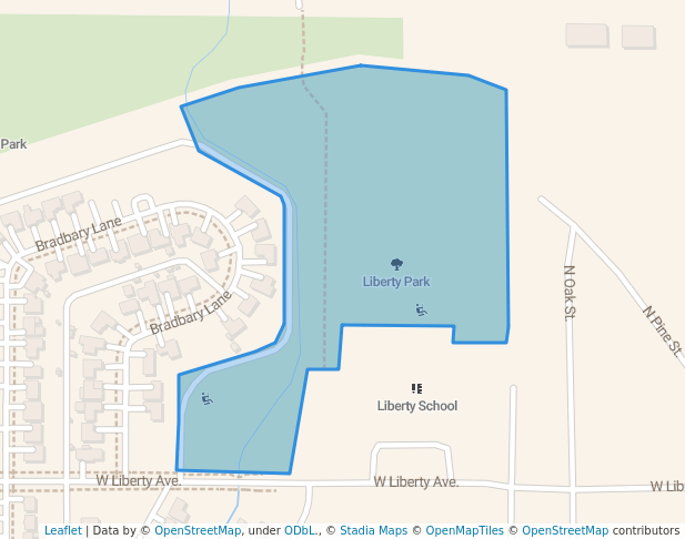 walking in Liberty Park map in Ponca City