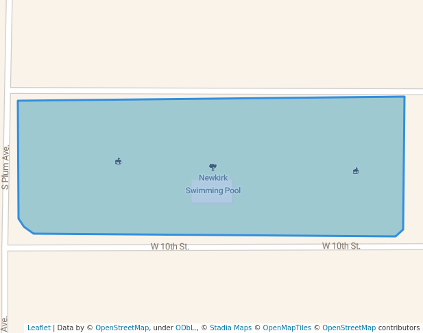 walking in Newkirk Swimming Pool map in Newkirk