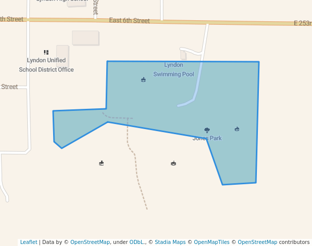 walking in Jones Park map in Lyndon