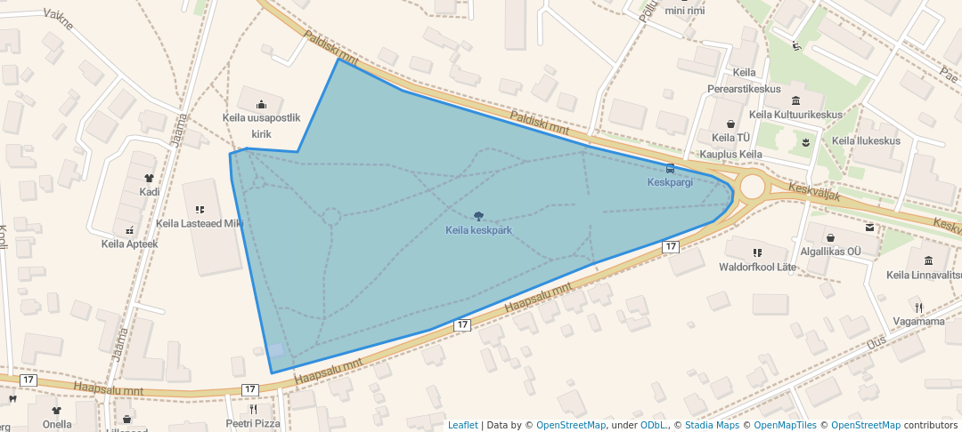 walking in Keila keskpark map in Keila